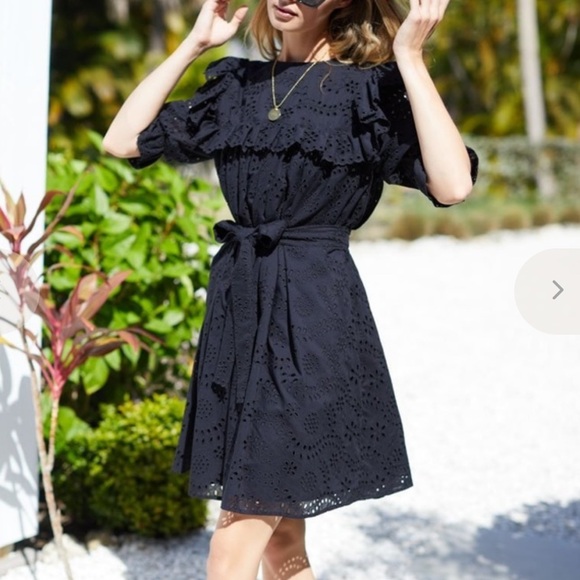 Emerson Fry Elsa Dress Black Eyelet Size Small - Picture 3 of 10